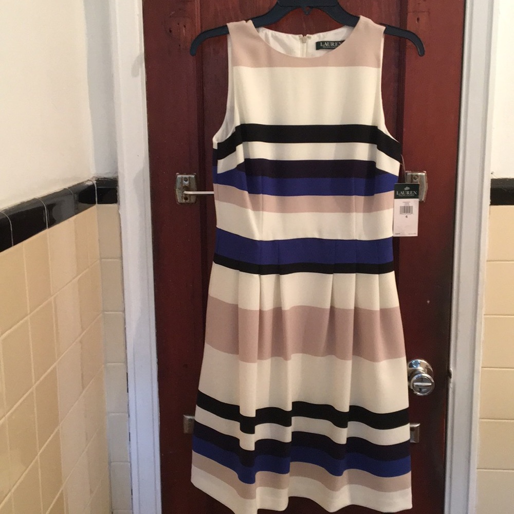 NWT Ralph Lauren Neutral Classic Midi dress